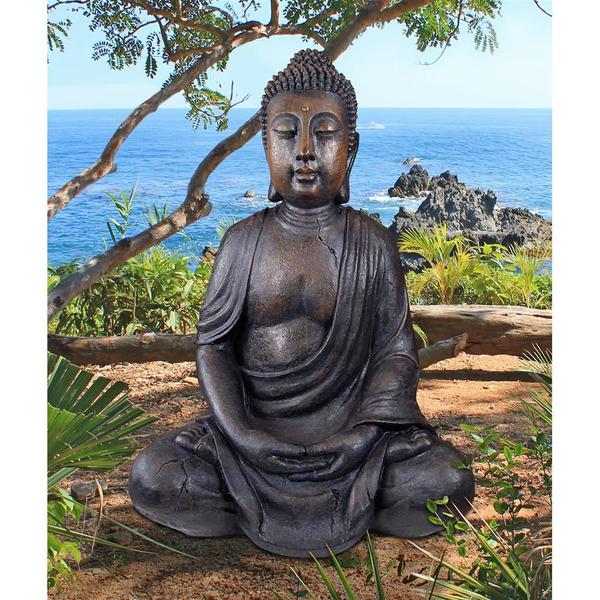 Design Toscano Meditative Buddha of the Grand Temple: Dark Stone, Large AL1160